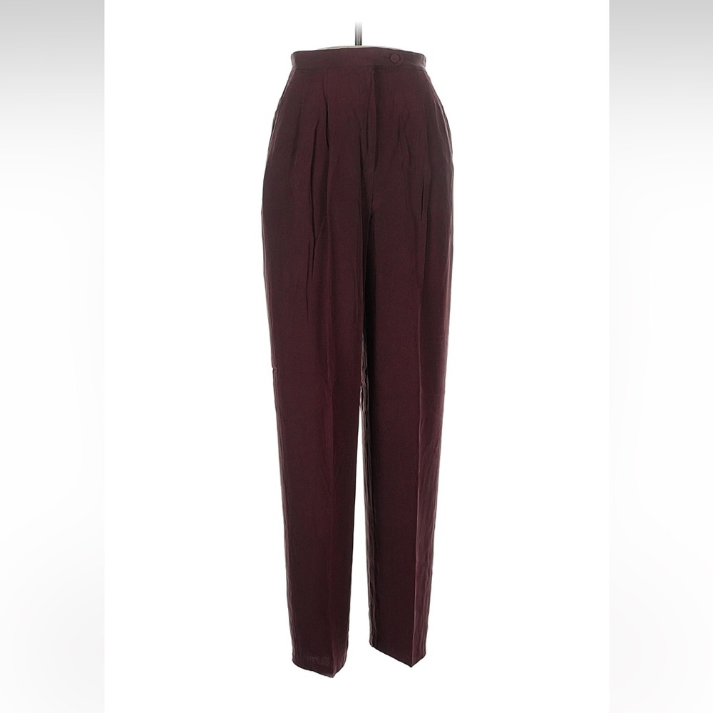 Elegant Burgundy Women's Pants Silk